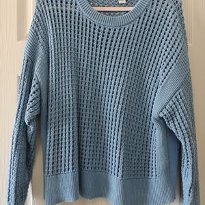 Old Navy Blue Open-Knit Women's Sweater